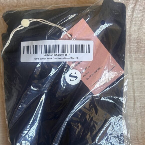 Ultra-Stretch Ponte Cap Sleeve Dress Navy S - Picture 2 of 2